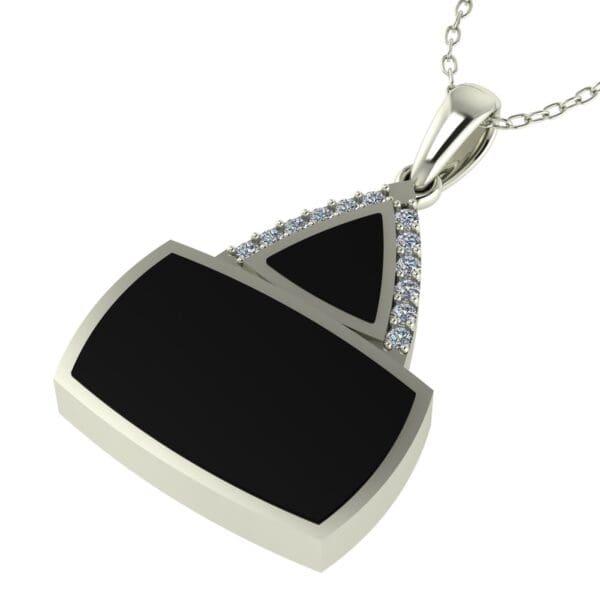 A black and white diamond pendant necklace